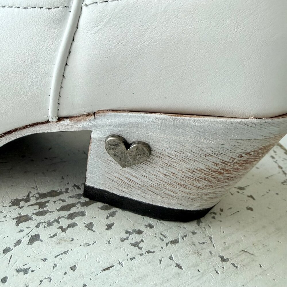 Lane MEGAN MORONEY Smokeshow Womens Cowboy Boots White Western Tall Snip Toe 5 - Picture 5 of 10